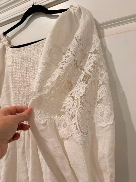 Farm Rio embroidered euroflax premium linen mini dress size small - Picture 6 of 13